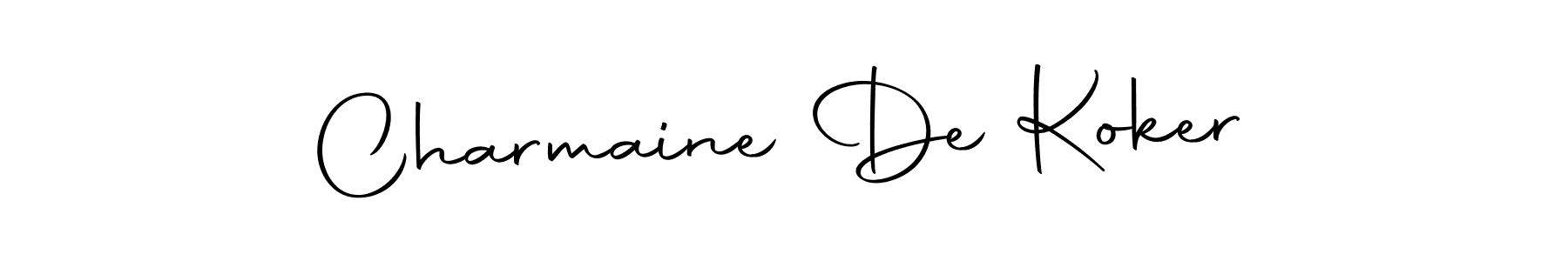 How to make Charmaine De Koker name signature. Use Autography-DOLnW style for creating short signs online. This is the latest handwritten sign. Charmaine De Koker signature style 10 images and pictures png