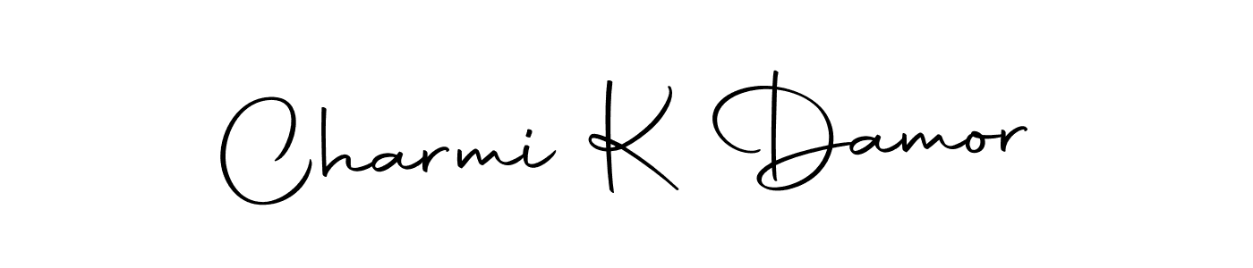 How to make Charmi K Damor name signature. Use Autography-DOLnW style for creating short signs online. This is the latest handwritten sign. Charmi K Damor signature style 10 images and pictures png