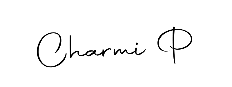 Design your own signature with our free online signature maker. With this signature software, you can create a handwritten (Autography-DOLnW) signature for name Charmi P. Charmi P signature style 10 images and pictures png