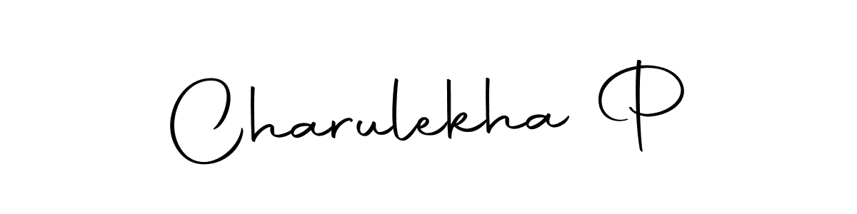 Use a signature maker to create a handwritten signature online. With this signature software, you can design (Autography-DOLnW) your own signature for name Charulekha P. Charulekha P signature style 10 images and pictures png