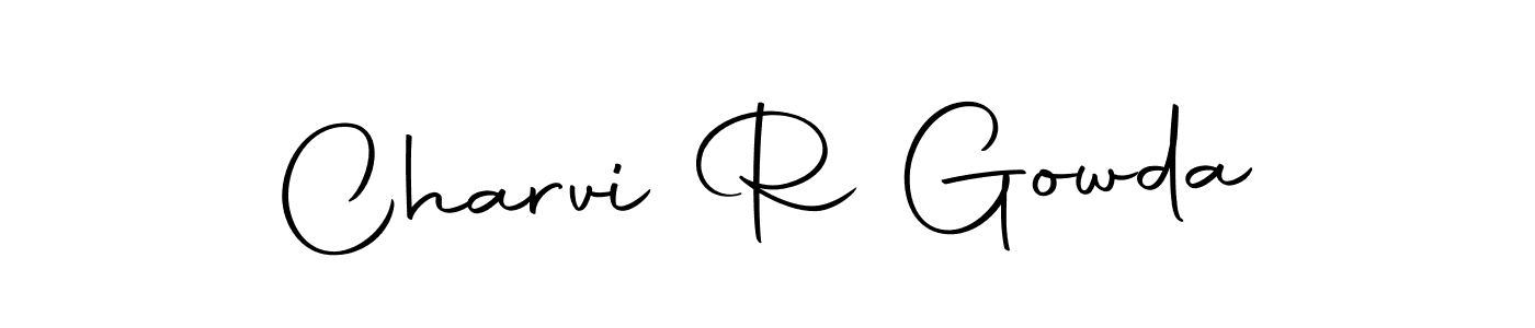 How to make Charvi R Gowda name signature. Use Autography-DOLnW style for creating short signs online. This is the latest handwritten sign. Charvi R Gowda signature style 10 images and pictures png