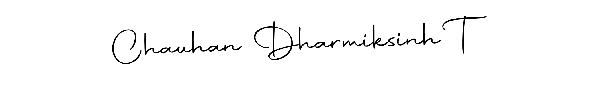 This is the best signature style for the Chauhan Dharmiksinh T name. Also you like these signature font (Autography-DOLnW). Mix name signature. Chauhan Dharmiksinh T signature style 10 images and pictures png