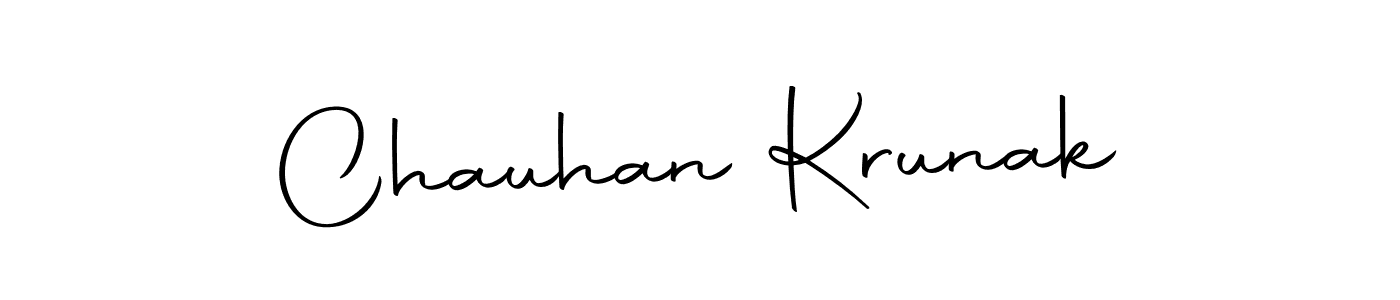 How to make Chauhan Krunak name signature. Use Autography-DOLnW style for creating short signs online. This is the latest handwritten sign. Chauhan Krunak signature style 10 images and pictures png