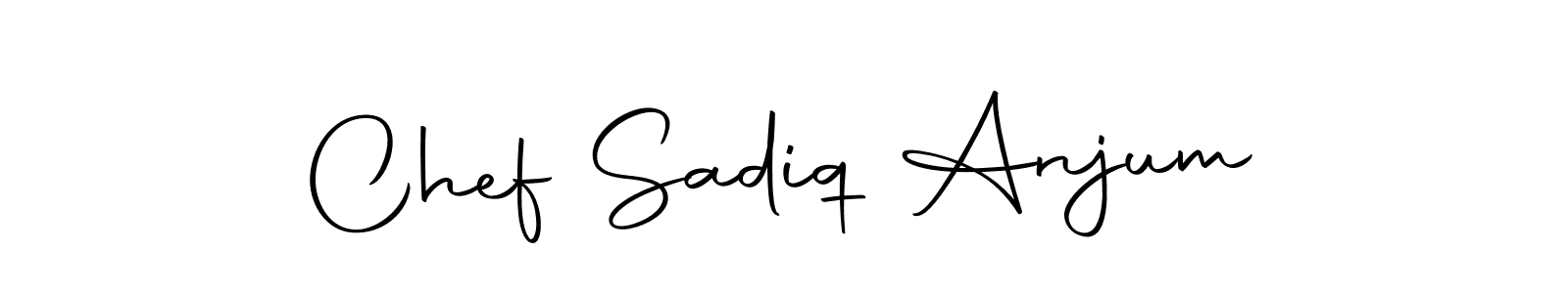 Chef Sadiq Anjum stylish signature style. Best Handwritten Sign (Autography-DOLnW) for my name. Handwritten Signature Collection Ideas for my name Chef Sadiq Anjum. Chef Sadiq Anjum signature style 10 images and pictures png