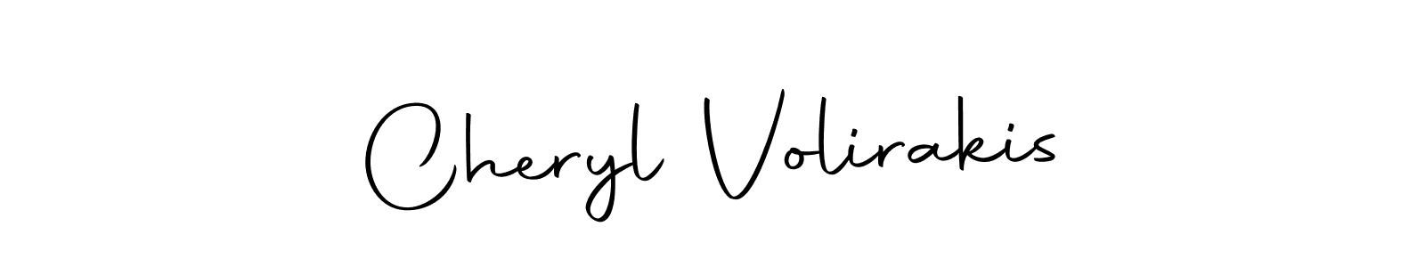 How to make Cheryl Volirakis name signature. Use Autography-DOLnW style for creating short signs online. This is the latest handwritten sign. Cheryl Volirakis signature style 10 images and pictures png