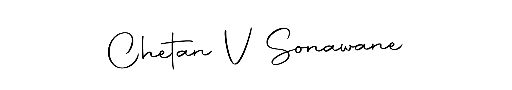 How to make Chetan V Sonawane name signature. Use Autography-DOLnW style for creating short signs online. This is the latest handwritten sign. Chetan V Sonawane signature style 10 images and pictures png
