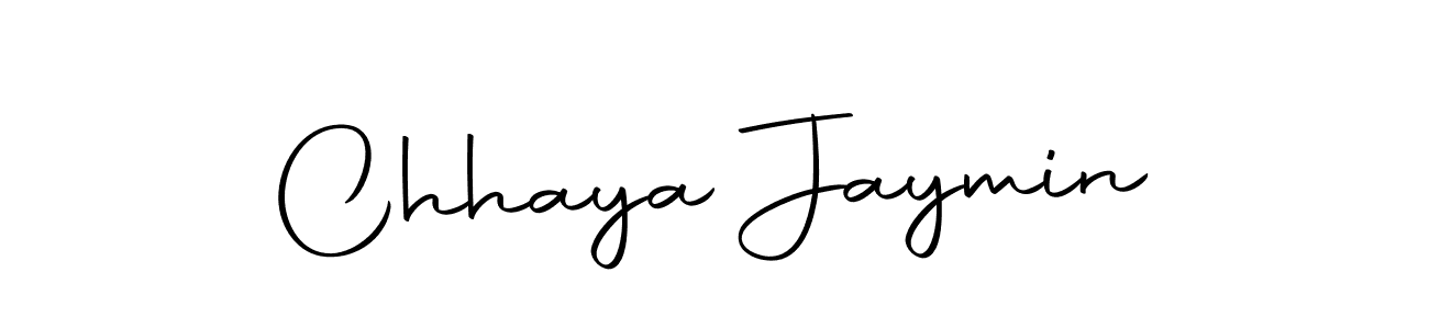 How to make Chhaya Jaymin name signature. Use Autography-DOLnW style for creating short signs online. This is the latest handwritten sign. Chhaya Jaymin signature style 10 images and pictures png