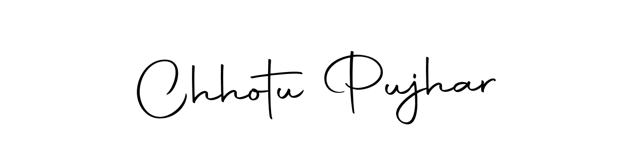 How to make Chhotu Pujhar name signature. Use Autography-DOLnW style for creating short signs online. This is the latest handwritten sign. Chhotu Pujhar signature style 10 images and pictures png