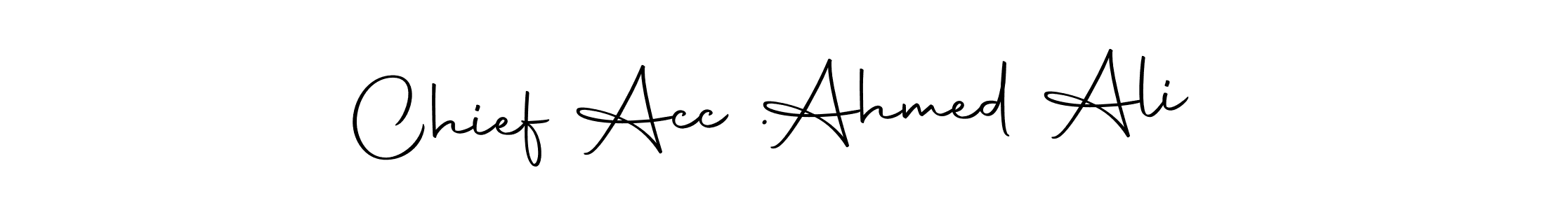 You should practise on your own different ways (Autography-DOLnW) to write your name (Chief Acc .  Ahmed Ali) in signature. don't let someone else do it for you. Chief Acc .  Ahmed Ali signature style 10 images and pictures png