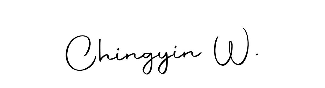 How to make Chingyin W. name signature. Use Autography-DOLnW style for creating short signs online. This is the latest handwritten sign. Chingyin W. signature style 10 images and pictures png