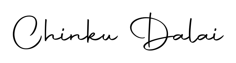 The Autography-DOLnW typeface gives name Chinku Dalai a refined look. Suitable for certificates, diplomas, and official verification. Chinku Dalai signature style 10 images and pictures png