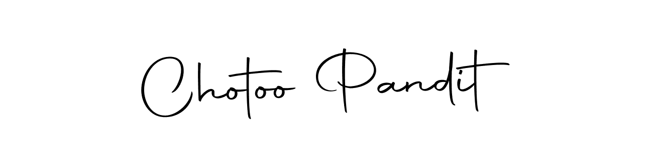 The best way (Autography-DOLnW) to make a short signature is to pick only two or three words in your name. The name Chotoo Pandit include a total of six letters. For converting this name. Chotoo Pandit signature style 10 images and pictures png