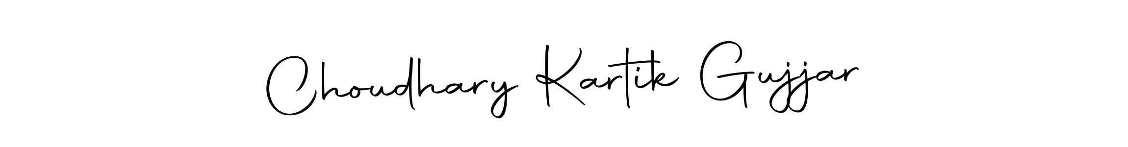 How to make Choudhary Kartik Gujjar name signature. Use Autography-DOLnW style for creating short signs online. This is the latest handwritten sign. Choudhary Kartik Gujjar signature style 10 images and pictures png