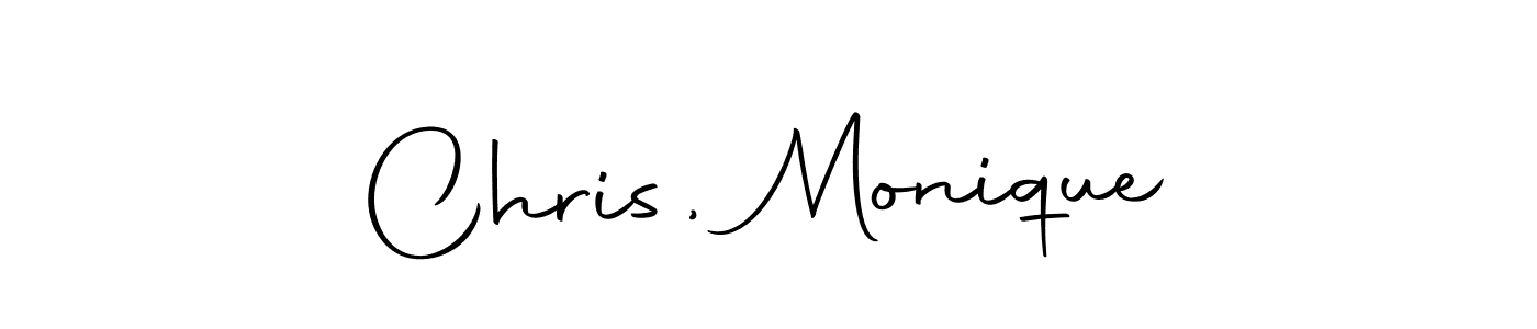 Make a beautiful signature design for name Chris, Monique. With this signature (Autography-DOLnW) style, you can create a handwritten signature for free. Chris, Monique signature style 10 images and pictures png