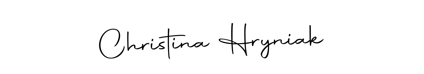 How to make Christina Hryniak name signature. Use Autography-DOLnW style for creating short signs online. This is the latest handwritten sign. Christina Hryniak signature style 10 images and pictures png