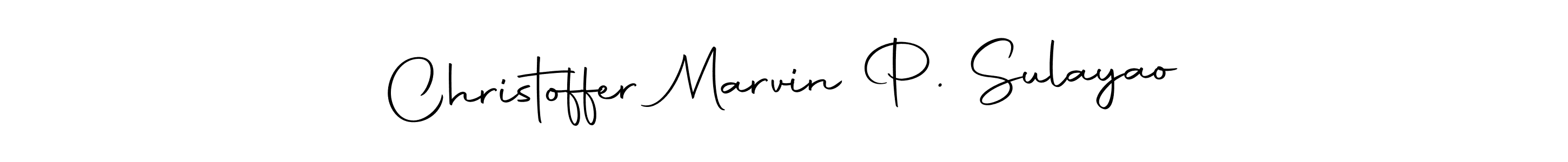 How to make Christoffer Marvin P. Sulayao name signature. Use Autography-DOLnW style for creating short signs online. This is the latest handwritten sign. Christoffer Marvin P. Sulayao signature style 10 images and pictures png