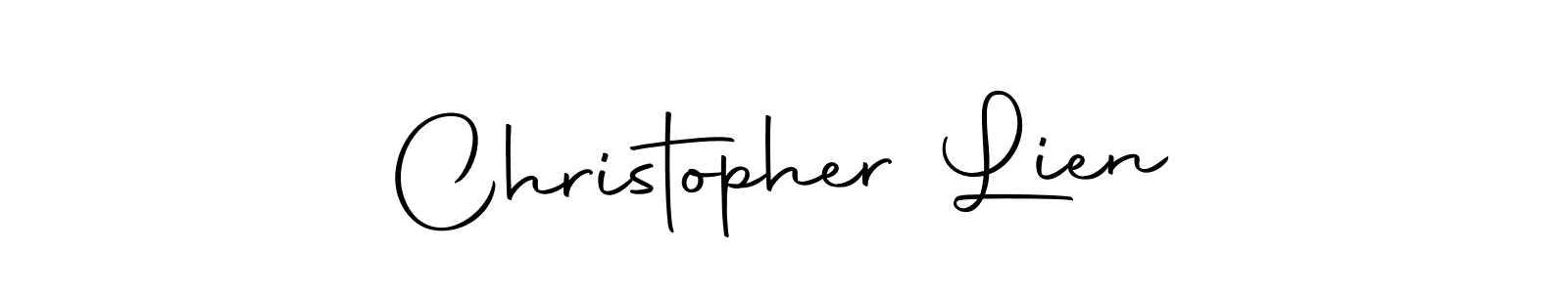 Design your own signature with our free online signature maker. With this signature software, you can create a handwritten (Autography-DOLnW) signature for name Christopher Lien. Christopher Lien signature style 10 images and pictures png