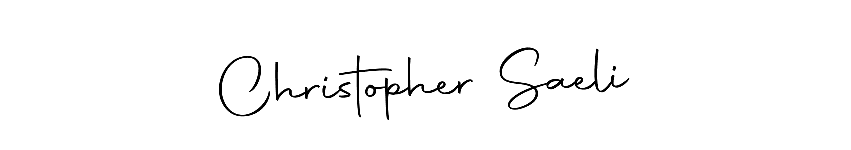 How to make Christopher Saeli name signature. Use Autography-DOLnW style for creating short signs online. This is the latest handwritten sign. Christopher Saeli signature style 10 images and pictures png