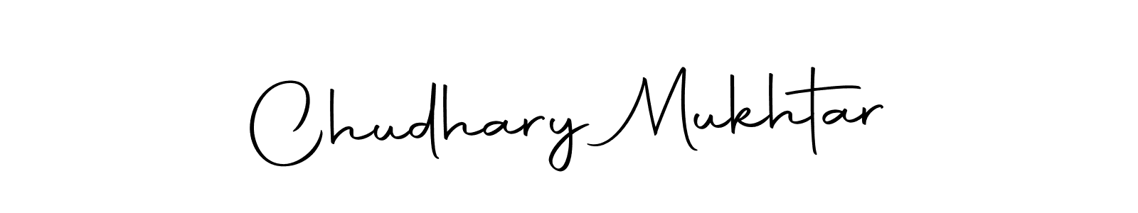 How to make Chudhary Mukhtar name signature. Use Autography-DOLnW style for creating short signs online. This is the latest handwritten sign. Chudhary Mukhtar signature style 10 images and pictures png