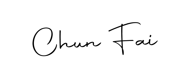 Design your own signature with our free online signature maker. With this signature software, you can create a handwritten (Autography-DOLnW) signature for name Chun Fai. Chun Fai signature style 10 images and pictures png