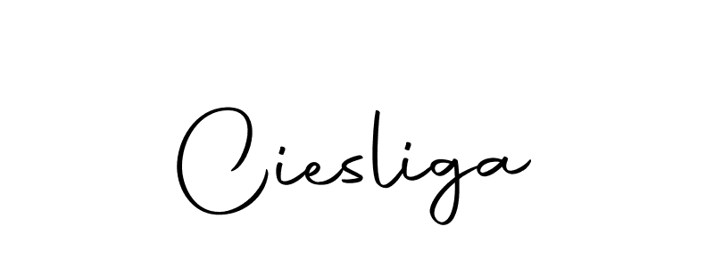 You should practise on your own different ways (Autography-DOLnW) to write your name (Ciesliga) in signature. don't let someone else do it for you. Ciesliga signature style 10 images and pictures png