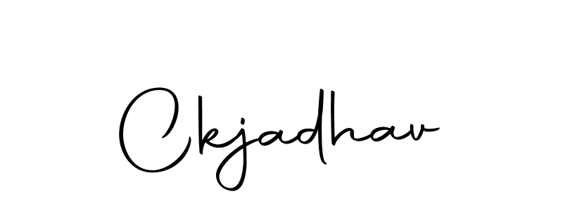 How to make Ckjadhav name signature. Use Autography-DOLnW style for creating short signs online. This is the latest handwritten sign. Ckjadhav signature style 10 images and pictures png