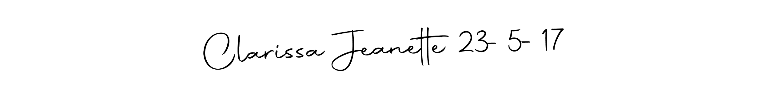 Make a beautiful signature design for name Clarissa Jeanette 23-5-17. Use this online signature maker to create a handwritten signature for free. Clarissa Jeanette 23-5-17 signature style 10 images and pictures png