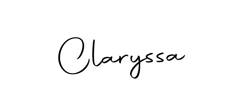 Use a signature maker to create a handwritten signature online. With this signature software, you can design (Autography-DOLnW) your own signature for name Claryssa. Claryssa signature style 10 images and pictures png