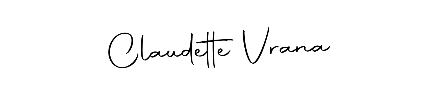 Create a beautiful signature design for name Claudette Vrana. With this signature (Autography-DOLnW) fonts, you can make a handwritten signature for free. Claudette Vrana signature style 10 images and pictures png