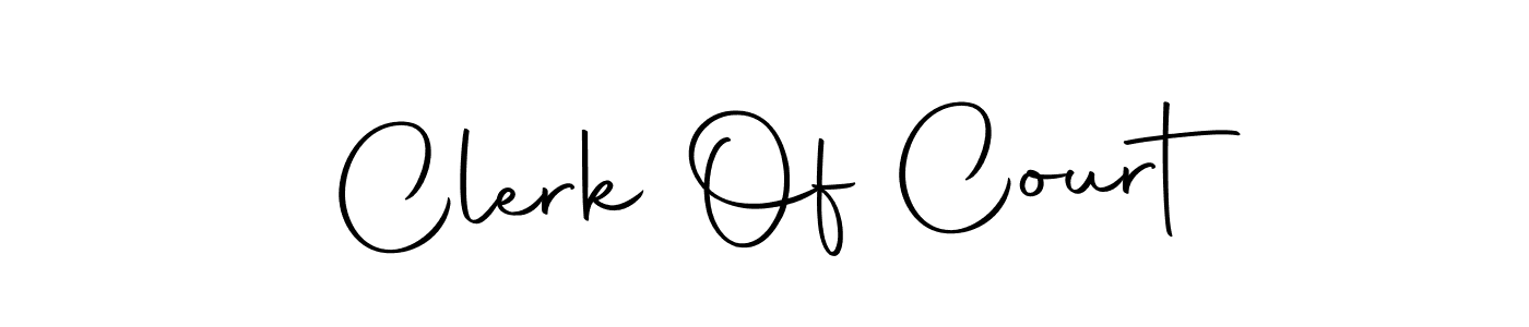 Create a beautiful signature design for name Clerk Of Court. With this signature (Autography-DOLnW) fonts, you can make a handwritten signature for free. Clerk Of Court signature style 10 images and pictures png