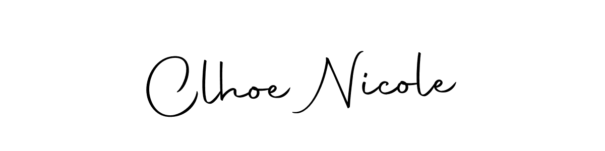 Use a signature maker to create a handwritten signature online. With this signature software, you can design (Autography-DOLnW) your own signature for name Clhoe Nicole. Clhoe Nicole signature style 10 images and pictures png