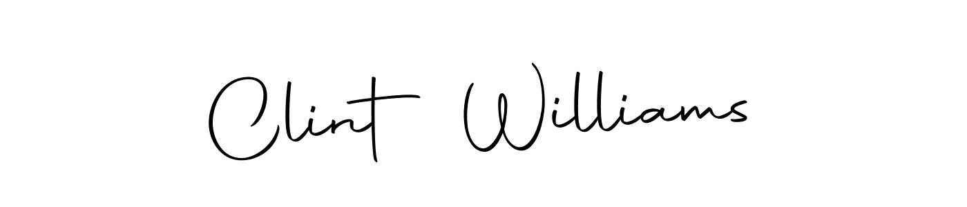 How to make Clint Williams name signature. Use Autography-DOLnW style for creating short signs online. This is the latest handwritten sign. Clint Williams signature style 10 images and pictures png