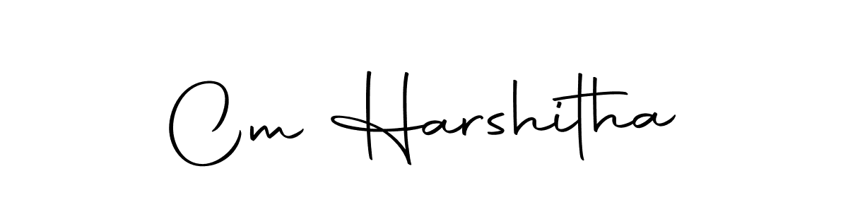 How to make Cm Harshitha name signature. Use Autography-DOLnW style for creating short signs online. This is the latest handwritten sign. Cm Harshitha signature style 10 images and pictures png