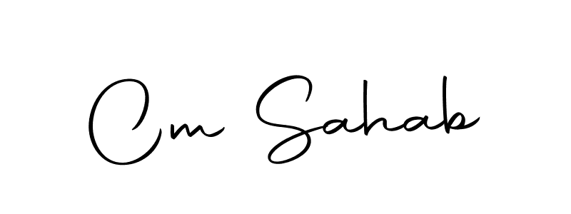 How to make Cm Sahab name signature. Use Autography-DOLnW style for creating short signs online. This is the latest handwritten sign. Cm Sahab signature style 10 images and pictures png