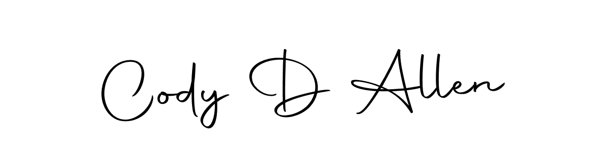 How to make Cody D Allen name signature. Use Autography-DOLnW style for creating short signs online. This is the latest handwritten sign. Cody D Allen signature style 10 images and pictures png