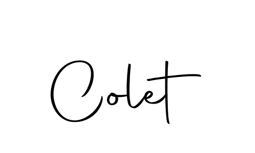 How to make Colet name signature. Use Autography-DOLnW style for creating short signs online. This is the latest handwritten sign. Colet signature style 10 images and pictures png