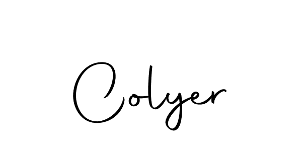 Design your own signature with our free online signature maker. With this signature software, you can create a handwritten (Autography-DOLnW) signature for name Colyer. Colyer signature style 10 images and pictures png