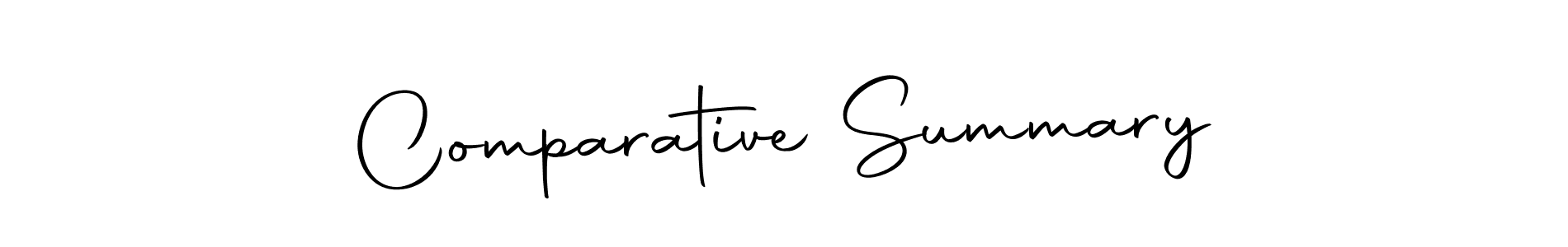 Design your own signature with our free online signature maker. With this signature software, you can create a handwritten (Autography-DOLnW) signature for name Comparative Summary. Comparative Summary signature style 10 images and pictures png