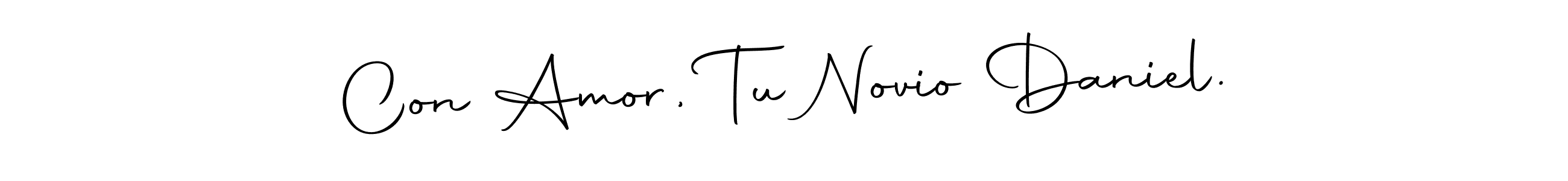 How to make Con Amor, Tu Novio Daniel. name signature. Use Autography-DOLnW style for creating short signs online. This is the latest handwritten sign. Con Amor, Tu Novio Daniel. signature style 10 images and pictures png