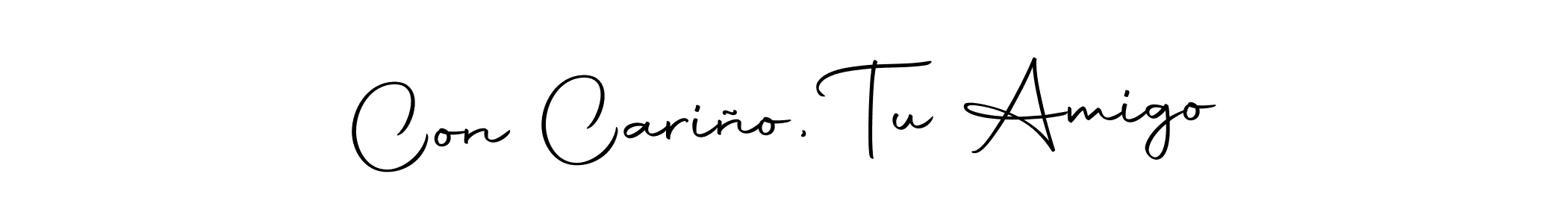How to make Con Cariño, Tu Amigo name signature. Use Autography-DOLnW style for creating short signs online. This is the latest handwritten sign. Con Cariño, Tu Amigo signature style 10 images and pictures png