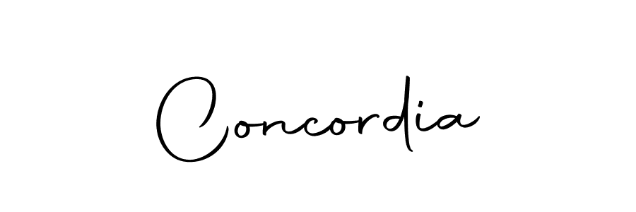 How to make Concordia name signature. Use Autography-DOLnW style for creating short signs online. This is the latest handwritten sign. Concordia signature style 10 images and pictures png