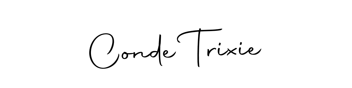 The best way (Autography-DOLnW) to make a short signature is to pick only two or three words in your name. The name Conde Trixie include a total of six letters. For converting this name. Conde Trixie signature style 10 images and pictures png