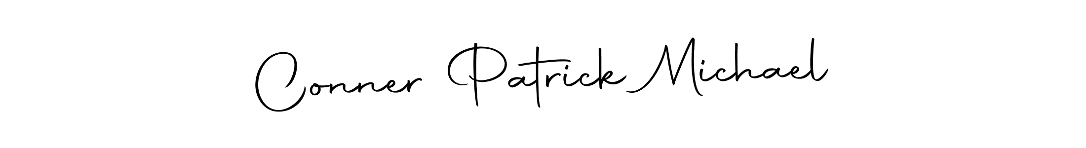 How to make Conner Patrick Michael name signature. Use Autography-DOLnW style for creating short signs online. This is the latest handwritten sign. Conner Patrick Michael signature style 10 images and pictures png