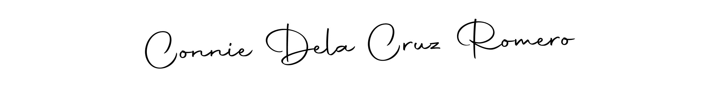 How to make Connie Dela Cruz Romero name signature. Use Autography-DOLnW style for creating short signs online. This is the latest handwritten sign. Connie Dela Cruz Romero signature style 10 images and pictures png