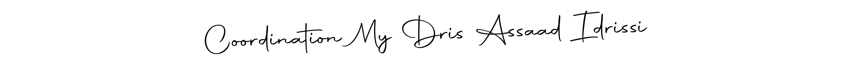 Similarly Autography-DOLnW is the best handwritten signature design. Signature creator online .You can use it as an online autograph creator for name Coordination My Dris Assaad Idrissi. Coordination My Dris Assaad Idrissi signature style 10 images and pictures png