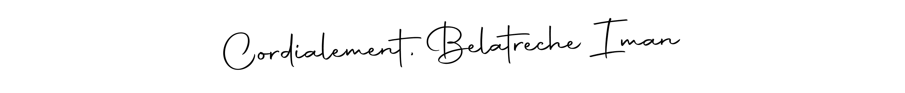 Check out images of Autograph of Cordialement, Belatreche Iman name. Actor Cordialement, Belatreche Iman Signature Style. Autography-DOLnW is a professional sign style online. Cordialement, Belatreche Iman signature style 10 images and pictures png