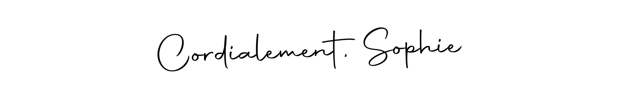 Design your own signature with our free online signature maker. With this signature software, you can create a handwritten (Autography-DOLnW) signature for name Cordialement, Sophie. Cordialement, Sophie signature style 10 images and pictures png