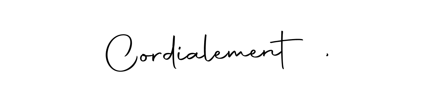 You should practise on your own different ways (Autography-DOLnW) to write your name (Cordialement ,) in signature. don't let someone else do it for you. Cordialement , signature style 10 images and pictures png