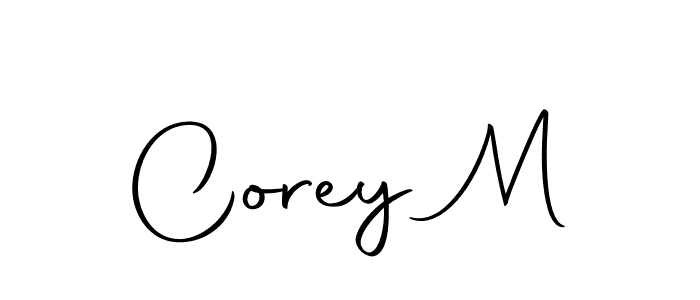 Create a beautiful signature design for name Corey M. With this signature (Autography-DOLnW) fonts, you can make a handwritten signature for free. Corey M signature style 10 images and pictures png