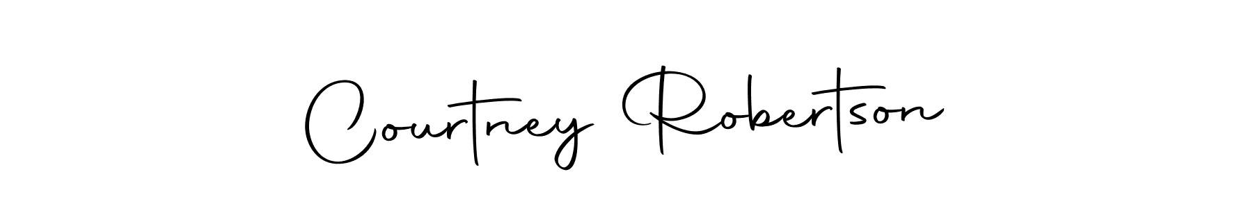 How to make Courtney Robertson name signature. Use Autography-DOLnW style for creating short signs online. This is the latest handwritten sign. Courtney Robertson signature style 10 images and pictures png